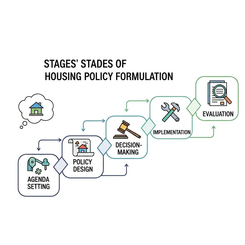 Flowchart of policy formulation stages in housing regulations